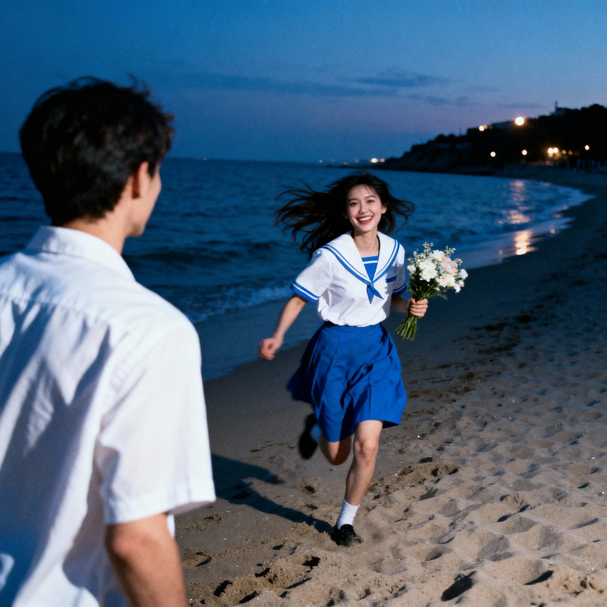 Original image with boy and girl